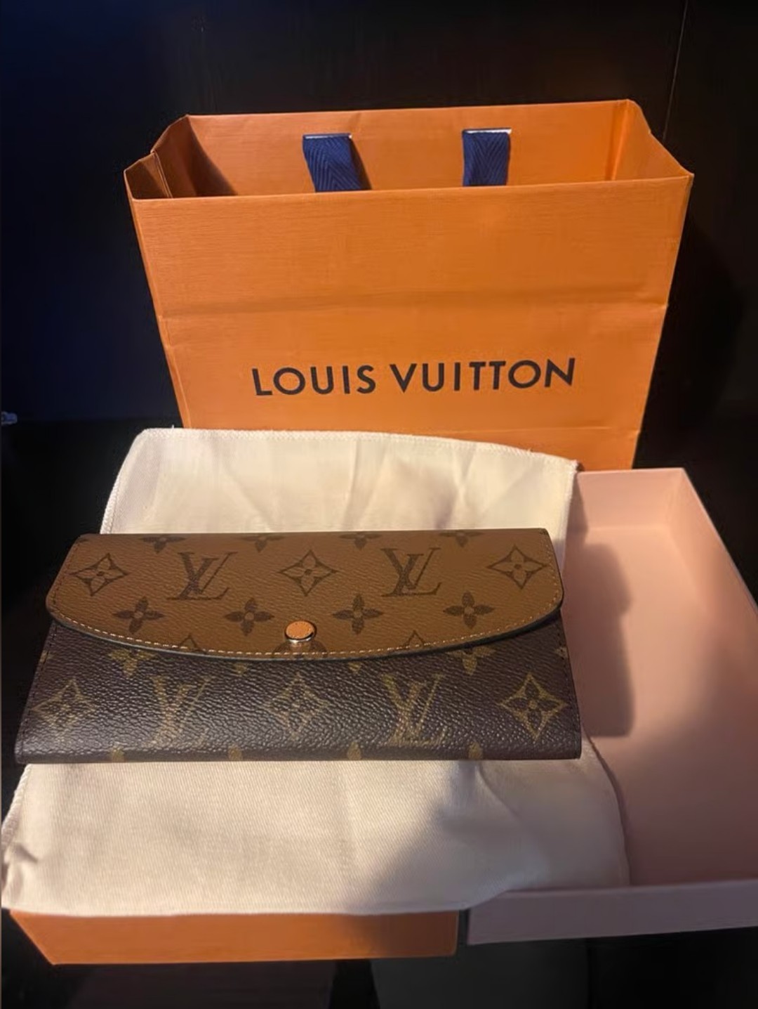 Louis Vuitton Monogram Reverse Canvas Two-Tone Emilie Wallet